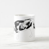 Determined Bulldog Walk Black and White Artwork Kaffeetasse (Mittel)