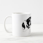 Determined Bulldog Walk Black and White Artwork Kaffeetasse (Links)