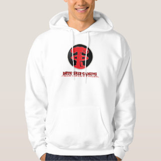 Deth Griff-Spiel-rotes Logo auf weißem Hoodie