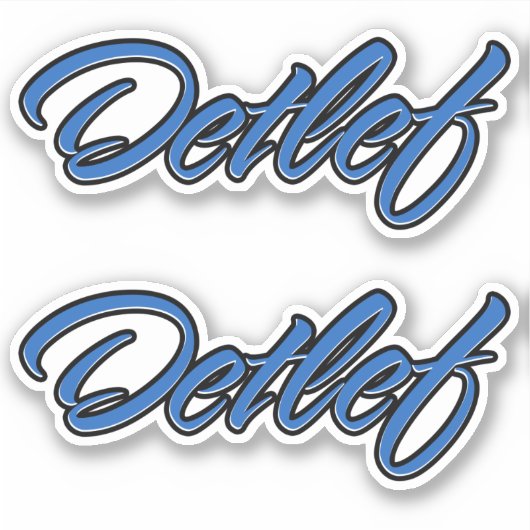 Detlef Name blue Aufkleber Sticker Stickerset (Vorderseite)