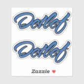Detlef Name blue Aufkleber Sticker Stickerset (Blatt)