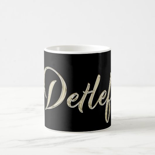 Detlef Name whitegold Tasse Teetasse Kaffeetasse (Mittel)