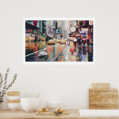 "Detour" Pelican in New York Watercolor Poster (Küche)