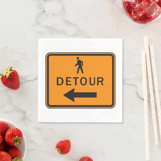 Detour Sign Paper Napkins Serviette