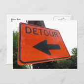 Detour Sign Postkarte (Vorne/Hinten)