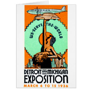 Detroit 1936 + Michigan-Ausstellungs-Plakat