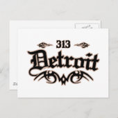 Detroit 313 postkarte (Vorne/Hinten)