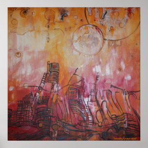 Detroit abstraktes VI - Leinwand-Druck Poster