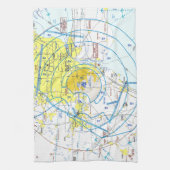 Detroit Airport Flyway Chart Geschirrtuch (Vertikal)