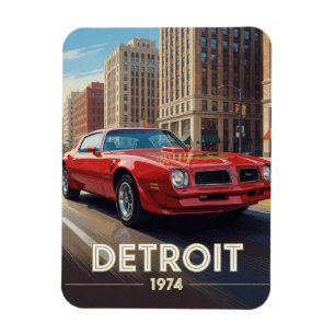 Detroit Amerikanische Autokultur 1974 Michigan Magnet