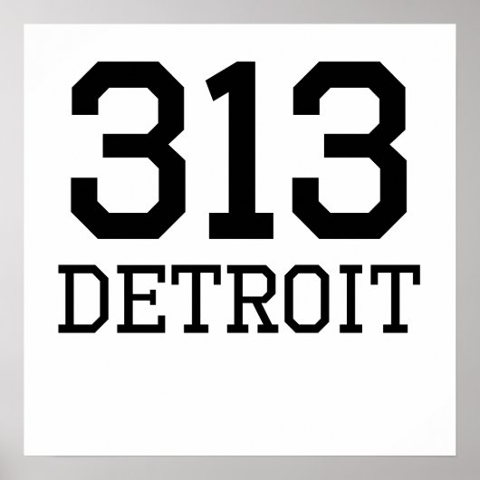 Detroit Area Code 313 Poster (Vorne)