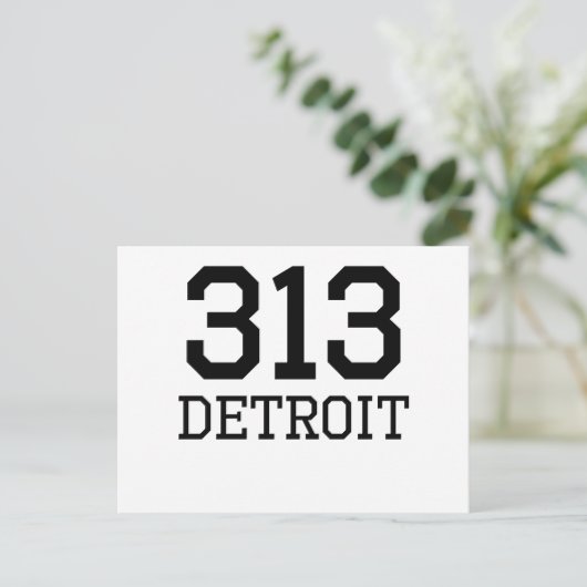 Detroit Area Code 313 Postkarte (Stehend Vorderseite)