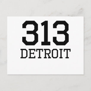 Detroit Area Code 313 Postkarte