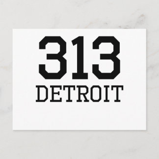 Detroit Area Code 313 Postkarte