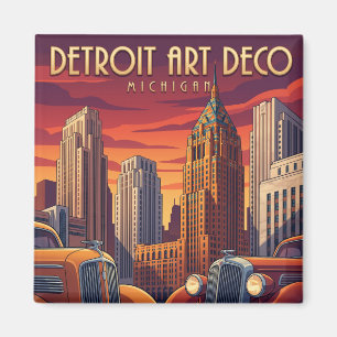 Detroit Art Deco Stil Michigan Magnet