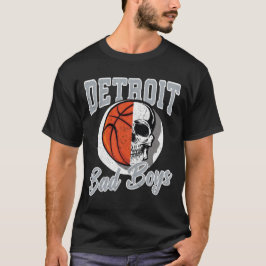 Detroit Bad Boys Basketball Skull USA T-Shirt