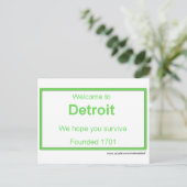 Detroit Begrüßung Postkarte (Stehend Vorderseite)