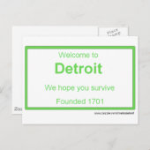Detroit Begrüßung Postkarte (Vorne/Hinten)