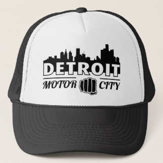 Detroit-Bewegungsstadt-Skyline-Fernlastfahrer-Hut Truckerkappe