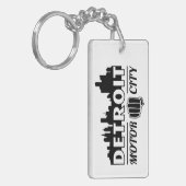 Detroit-Bewegungsstadt-Skyline-Schlüsselkette Schlüsselanhänger (Vorderseite links)