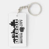 Detroit-Bewegungsstadt-Skyline-Schlüsselkette Schlüsselanhänger (Rückseite)