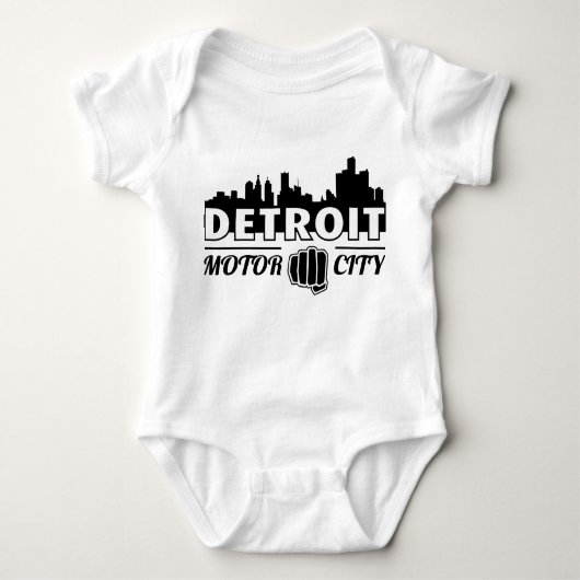 Detroit-Bewegungsstadtskyline-Säuglings-Strampler Baby Strampler (Vorderseite)