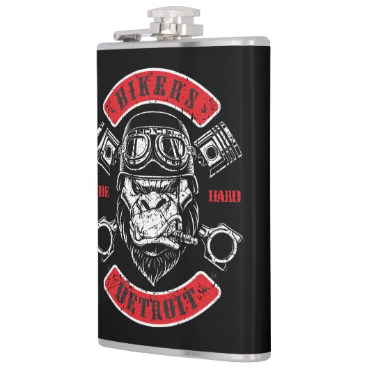 Detroit Biker Motorrad Chopper Gorilla Flachmann (Links)