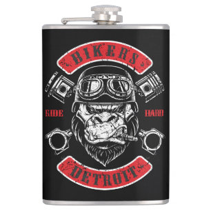 Detroit Biker Motorrad Chopper Gorilla Flachmann