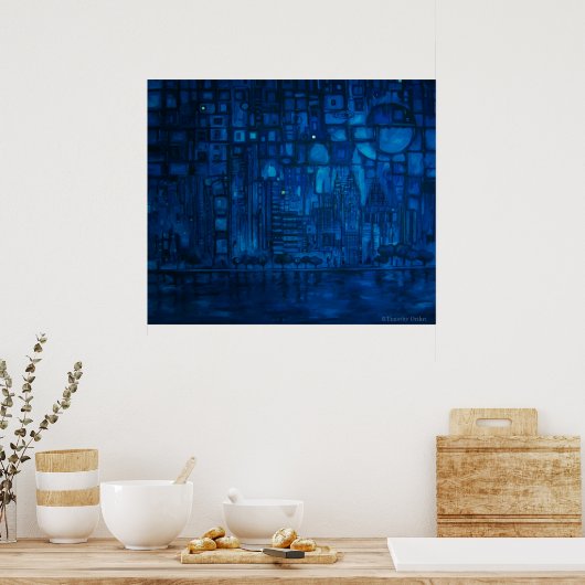 Detroit Blue I - Canvas Print Poster (Küche)