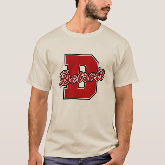 Detroit-Buchstabe T-Shirt (Vorderseite)