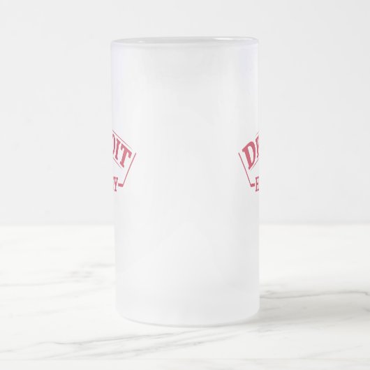 Detroit Builds Hockey Mattiert Glass Tasse (Mittel)