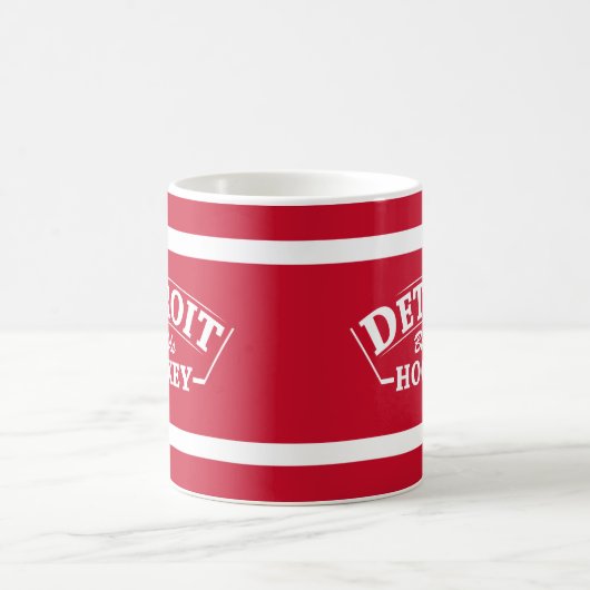 Detroit Builds Hockey Red Striping Tasse (Mittel)