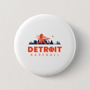 Detroit Bysebyll Vintag Minimalistisch Retro Byseb Button