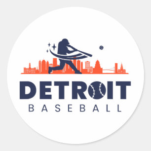 Detroit Bysebyll Vintag Minimalistisch Retro Byseb Runder Aufkleber