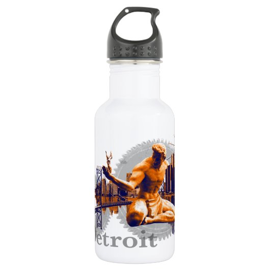 Detroit City Edelstahlflasche (Vorderseite)