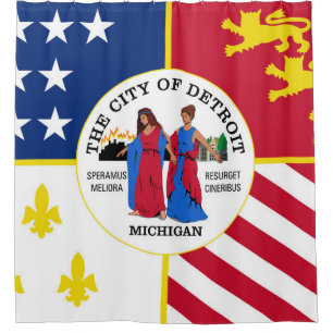 Detroit City flagge USA vereinte Staaten Amerika S Duschvorhang