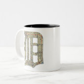 Detroit City Map Old English D Zweifarbige Tasse (Vorderseite Links)