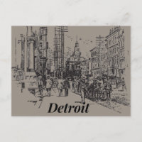 Detroit City Michigan USA, altmodische Postkarte