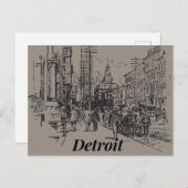 Detroit City Michigan USA, altmodische Postkarte (Vorne/Hinten)