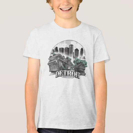 Detroit City Michigan USA Tri-Blend Shirt (Vorderseite)