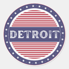 Detroit City Pride Emblem – American Identity Runder Aufkleber