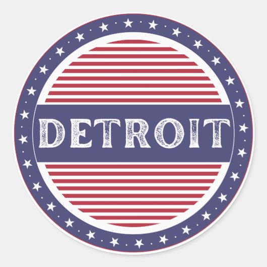 Detroit City Pride Emblem – American Identity Runder Aufkleber (Vorderseite)