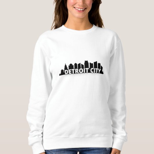 Detroit City Skycraper Skyline Sweatshirt (Vorderseite)