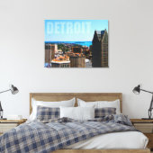 Detroit City Skyline Aerial River View Leinwanddruck (Insitu (Schlafzimmer))