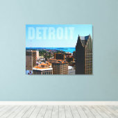 Detroit City Skyline Aerial River View Leinwanddruck (Insitu (Holzboden))