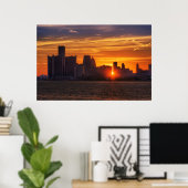 Detroit Cityscape #0527 Poster (Heimbüro)