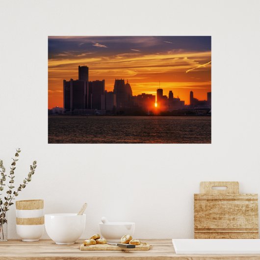 Detroit Cityscape #0527 Poster (Küche)