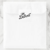 Detroit Crown Quadratischer Aufkleber (Tasche)