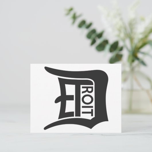 Detroit D Postkarte (Stehend Vorderseite)