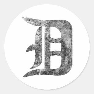Detroit D wash Runder Aufkleber